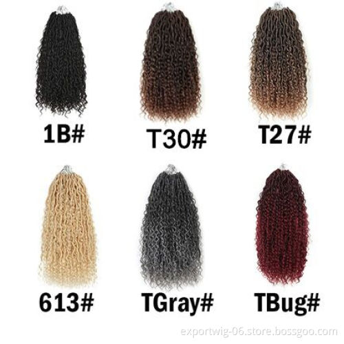 River Goddess Locs Crochet Hair Wavy With Curly Ends Pre-loop Synthetic Crochet Braids Twist Braiding Goddess Faux Locs Hair